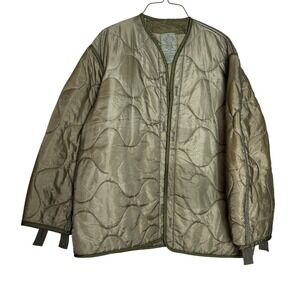 Vintage Isratex M-65 Field Jacket Liner Medium Olive Green Quilted 1980s Medium